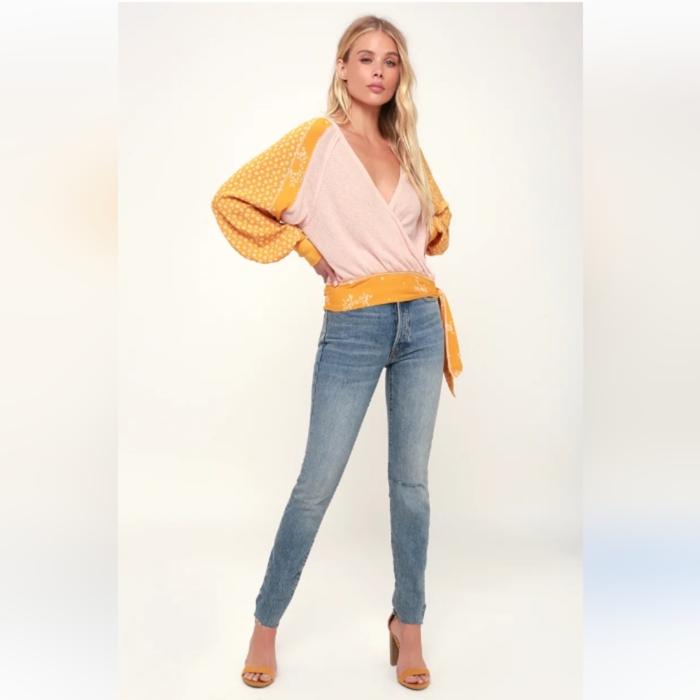 💛 NWOT Free People Auxton Thermal Wrap Top